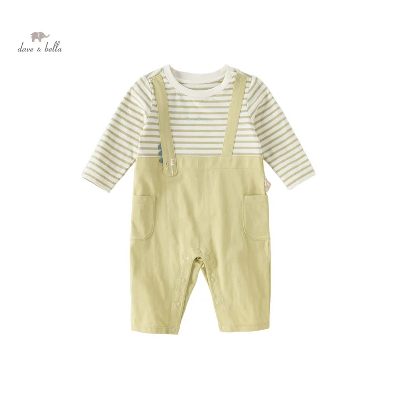 Dave Bella Baby Jumpsuit Romper Newborn Creeper 2024 Spring New Boys Casual Fashion Pure Cotton Comfortable Lovely DB1247988