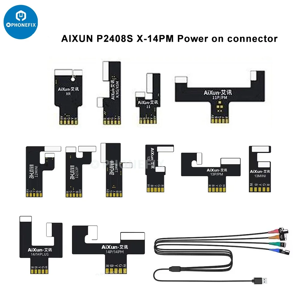 

AIXUN P2408S/Qianli IPower Pro Max/WYLIE DC Power Supply Test Cable Connector Buckle Terminal Clip for IPhone 7-14 Series Repair