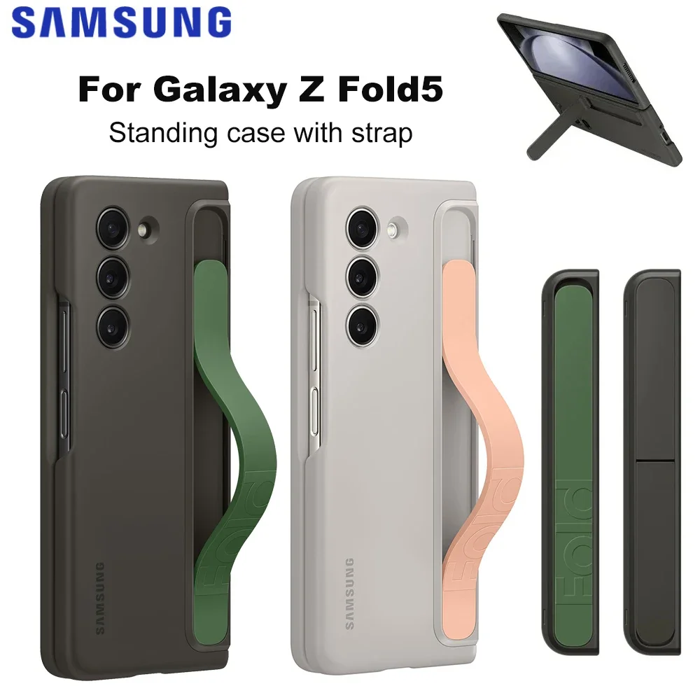 

Original For Samsung Galaxy Z Fold5 Standing Case with Strap For Galaxy Z Fold5 5G Z Fold 5 Kickstand Back Cover Case