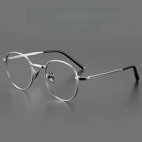 Imagen 2 del producto Gafas de moda FIRADA, gafas redondas Retro de titanio puro, gafas graduadas ópticas cómodas, montura para hombres y mujeres 1820-C