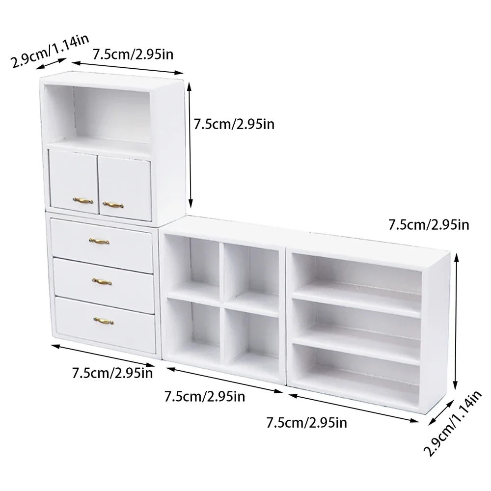 1/12 Dollhouse Miniature Accessories Mini Modular Cabinet Simulation Combine-unit Furniture for Doll House Decoration OB11 bjd
