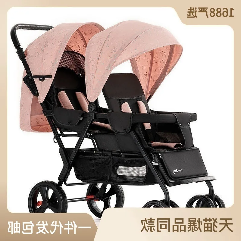 Poussette Légère et Pliable pour Bébé, Double, Assise ou Vide, Disponible