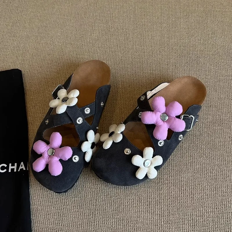 

Sweet Womens Shoes New Exquisite Flower Mueller Slippers for Woman Fashion Vacation Casual Shoes Designer Shoes Zapatos De Mujer