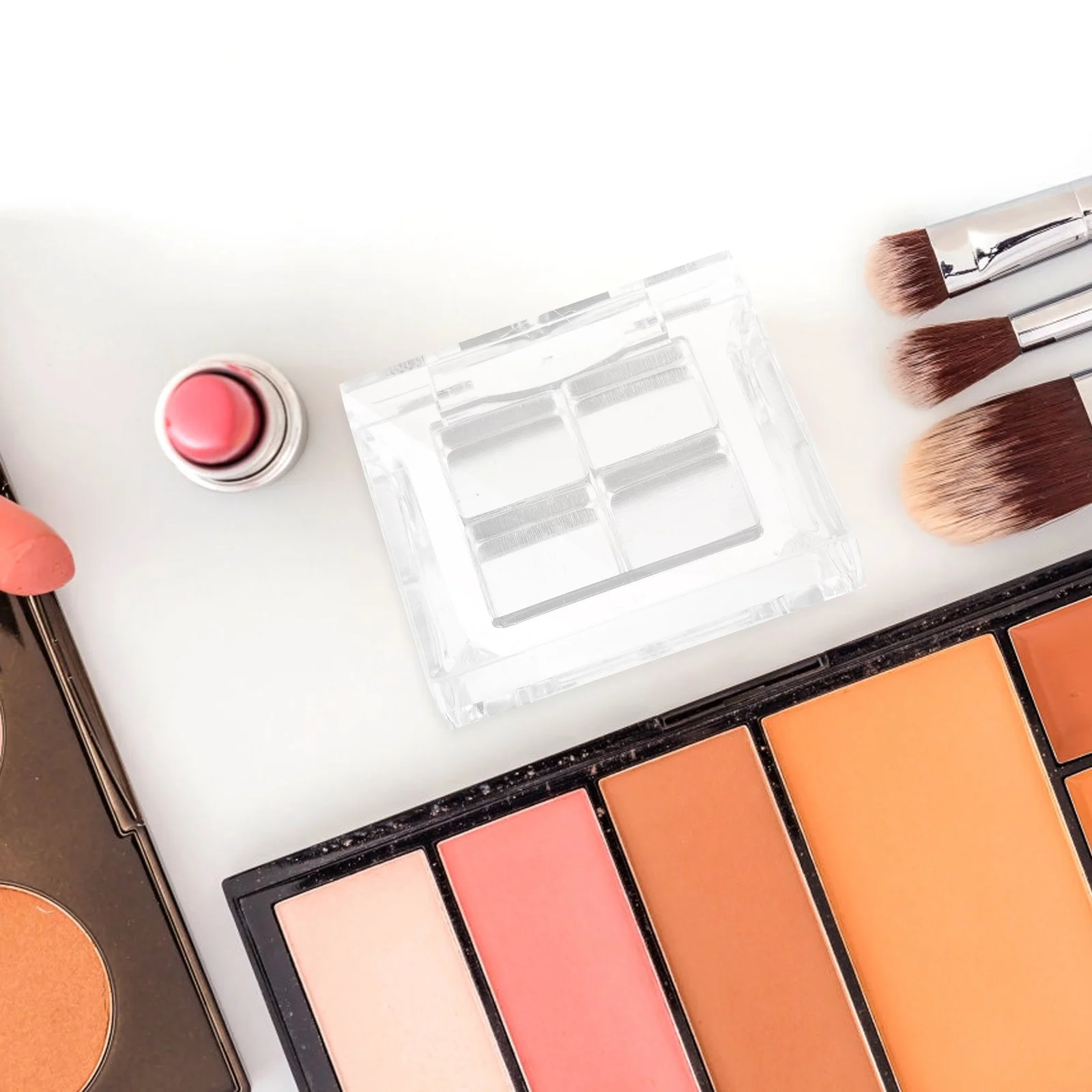 2Sets DIY Empty Eyeshadow Palette Blusher Pans Makeup Container Portable Square Shape Gift for Friends and Family