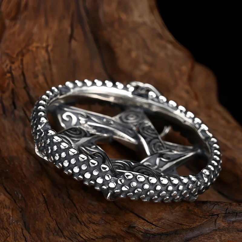 BOCAI New S925 Sterling Silver Charms Pendants for Men Women Antique Silver Six-pointed Stars Trendy Charm Fine Choice Jewelry