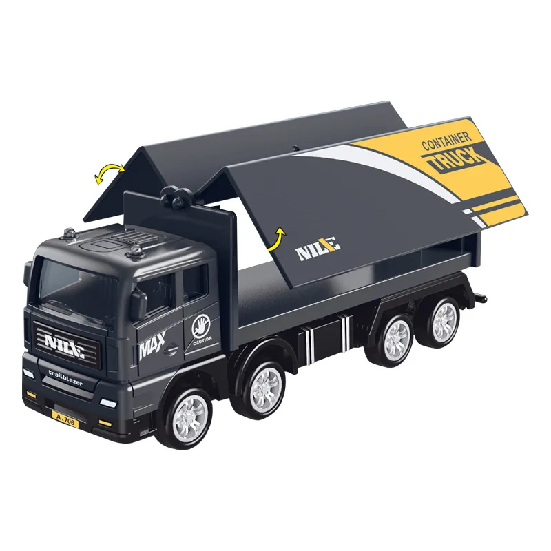 Camion de livraison à ouverture latérale à inertie, camion conteneur, camion de fret, jouet de voiture pour garçon, BS706-28