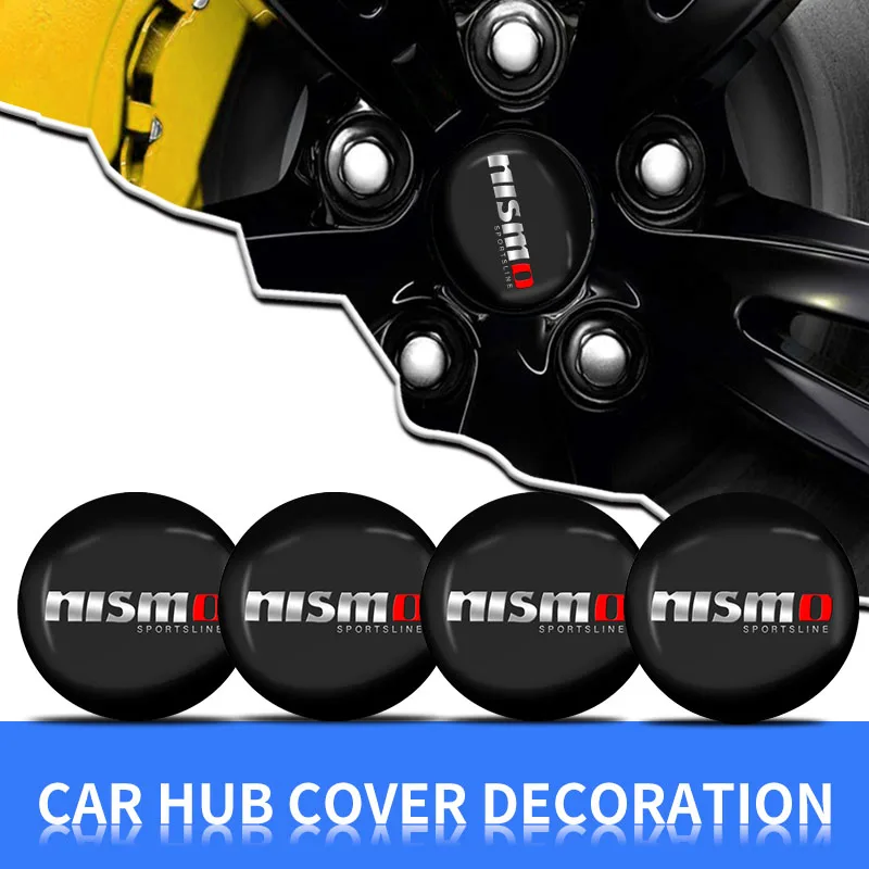 4 buah 56mm stiker lencana tutup Hub pusat roda ban mobil untuk Nissan Nismo Tiida Sylphy Teana X Trail T30 T32 Almera Qashqai J10 J11