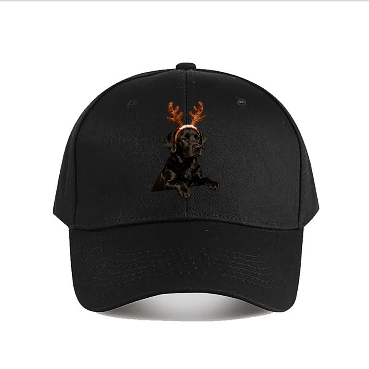 Pink Christmas Reindeer Black Labrador Dog Baseball Cap Baseball Cap Fashion Men Sunhat Women's Outdoor Sports Snapback Cap