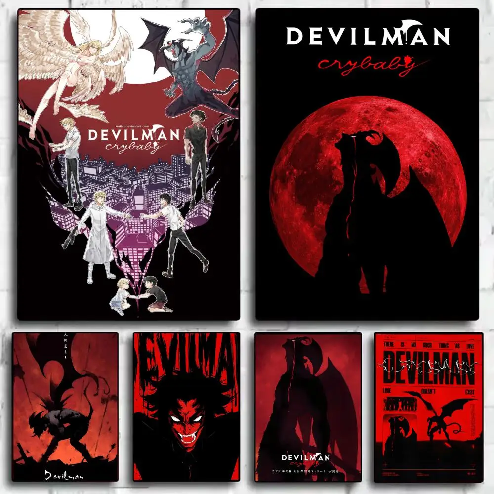 Póster de Anime D-Devilman c-crybaby, pegatinas HD, pintura impermeable, arte de pared para dormitorio, sala de estar, decoración del hogar, regalo
