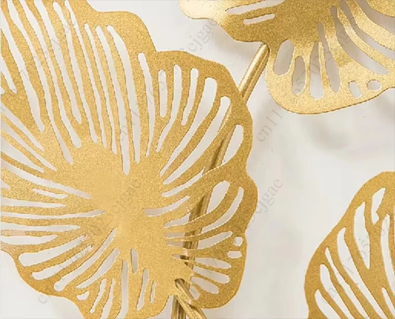 Iron wall decoration, wall hanging, entrance hall, living room background wall, geometric leaf pendant, home wall decoration