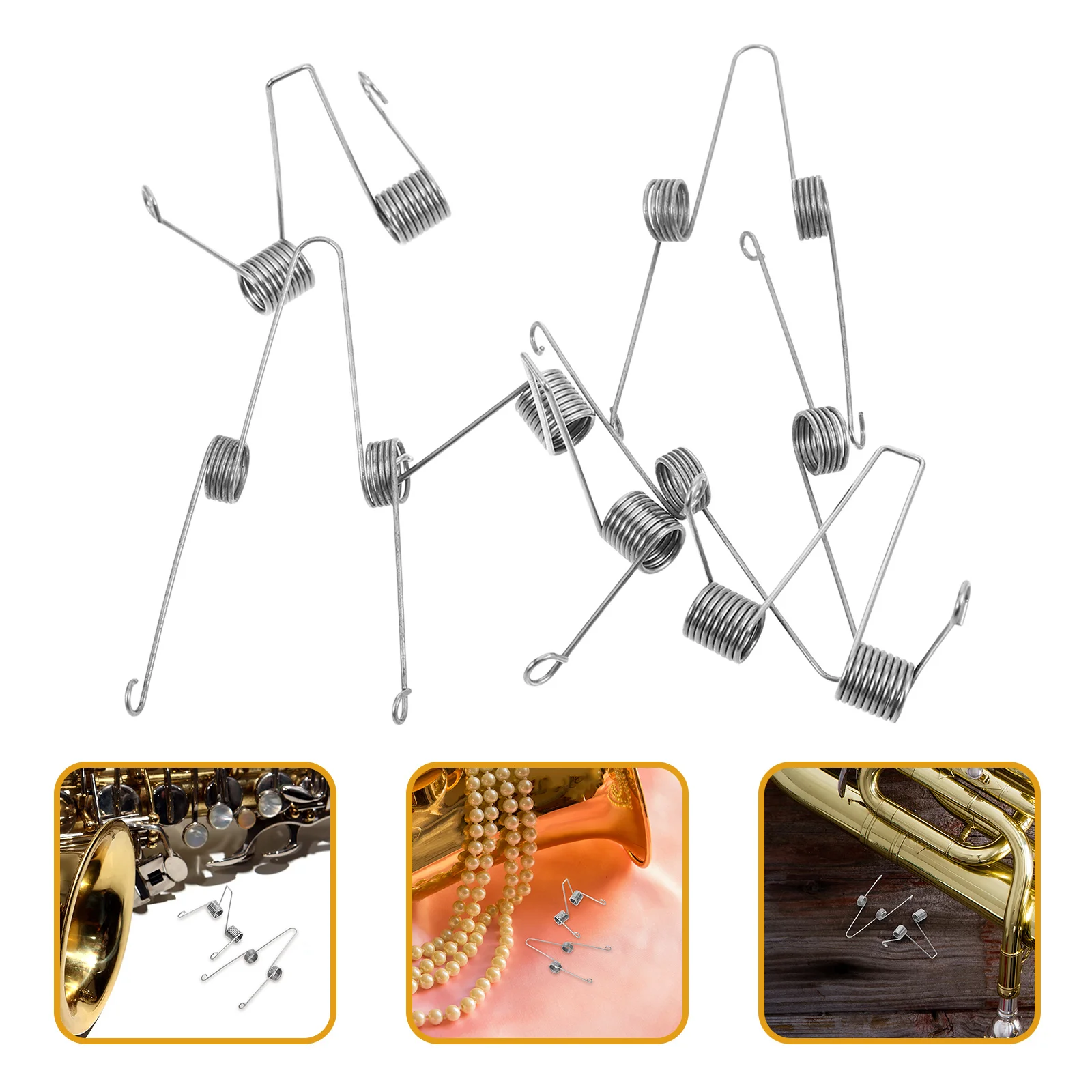 

6pcs Tenor Horn Springs For Trumpet Cornet Baritone Valve Spit Valve Brass Instrument Repair Parts Silver