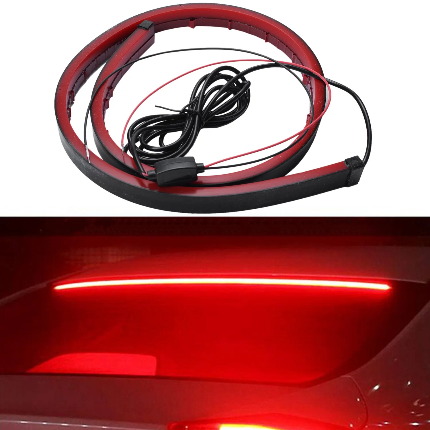 Led Third Brake Light Bar Strip Flexible High Brake Light Bar Strip Waterproof 171Pcs Led High Mount Stop Rear Tail Warning Ligh