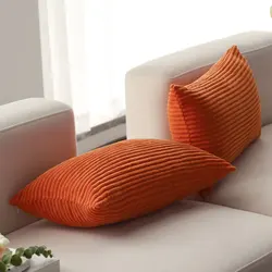 Orange Rectangle Cushion Cover Ultra Soft Corduroy Pillowcase Comfortable Living Room Sofa Throw Pillow Cover 30x50 Funda Cojin