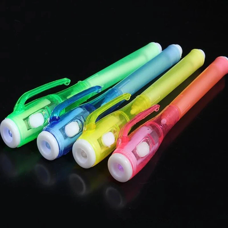 4pcs Invisible Ink Pen UV Light Funny Marker For Kids Students DIY Party for Home School Birthday Gift Carnival