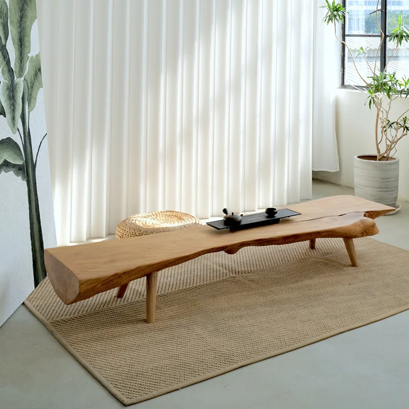 Nordic Japanese ash solid wood special-shaped coffee table log low table tea small tea table