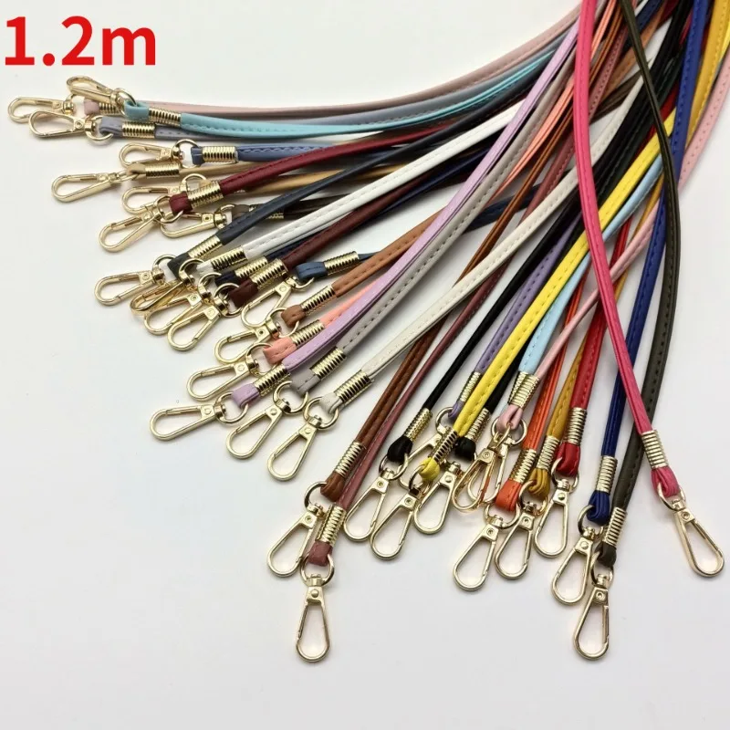 1.2m PU Leather Bag Strap Messenger Leather Shoulder Strap Lanyard Luggage Accessories Multicolor Replacement Strap Wholesale