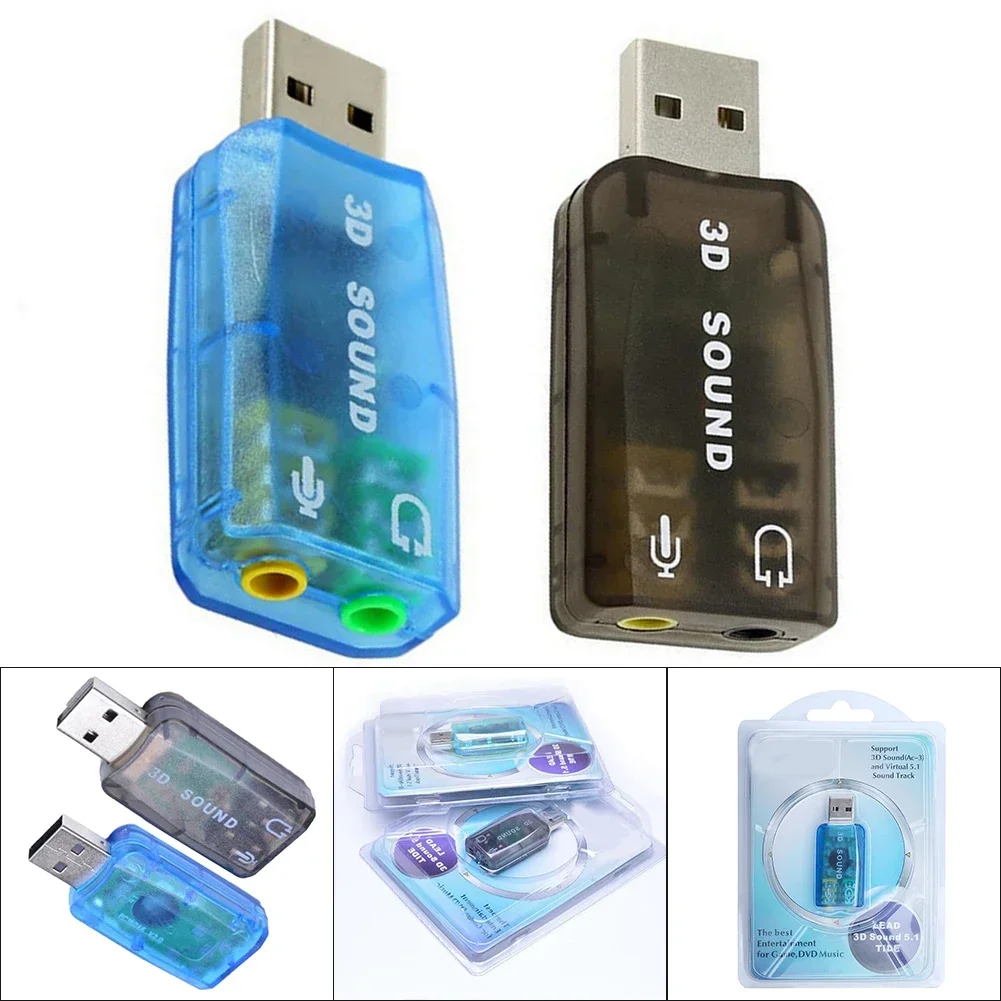 Zewnętrzna karta dźwiękowa USB Interfejs 5.1-kanałowy Mikrofon i słuchawki stereo Karta dźwiękowa 3D Adapter audio Komputerowy dźwięk PCI