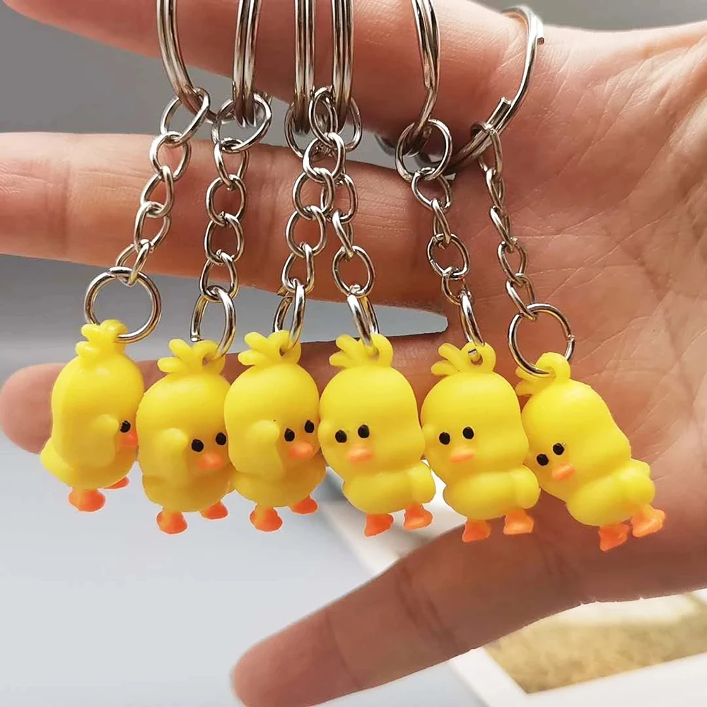 Mini Little Duck Cartoon Cute Keychain Pendant Key Rings Key Chain