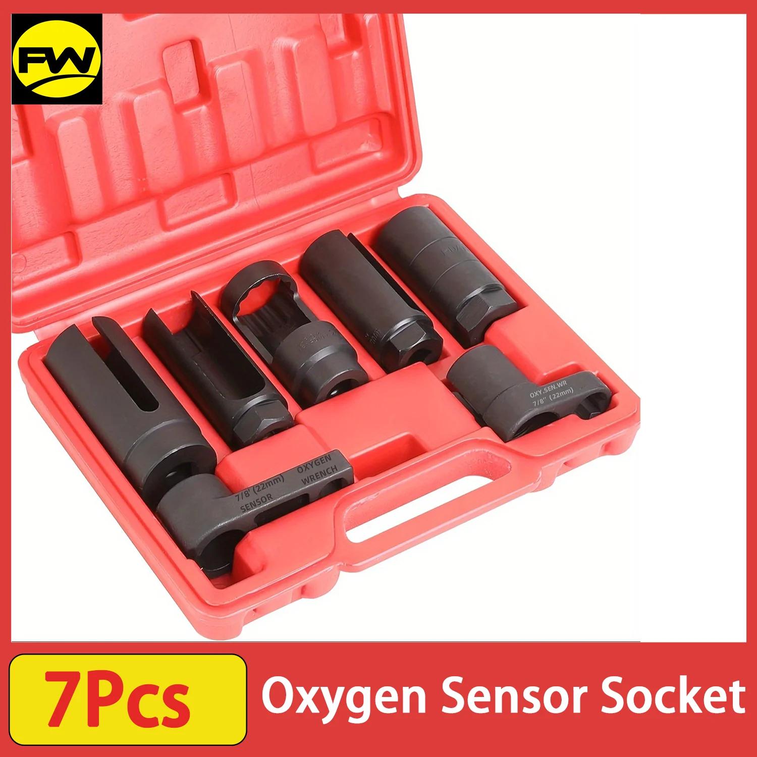 

7Pcs Oxygen Sensor Socket 22mm, 27mm, 29mm Suitable for All Vehicles O2 Removal and Installation Universal Puller and Removal