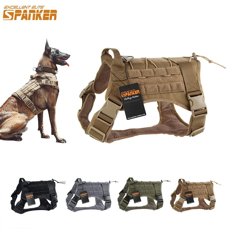 EXCELLENT ELITE SPANKER Pet Dog Harness Training Vest Combat Harness Working/Running Dog Vest Adjustable Patrol Harness