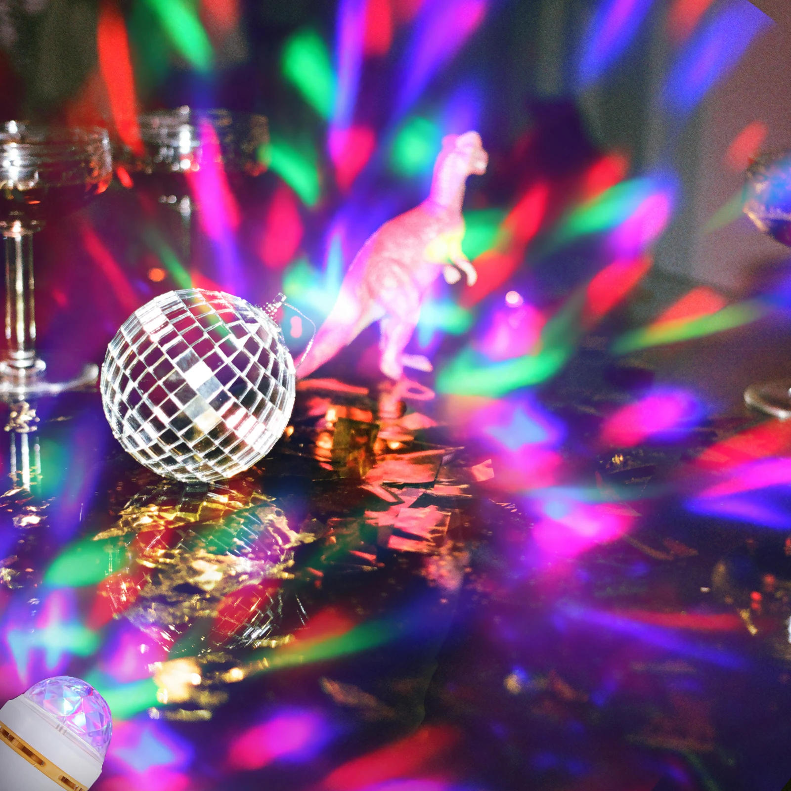 

Rotating Color Light Bulb 3W RGB LED Disco Party Lightbulb Stage Lighting Effect Commercial Lighting Rotating Strobe