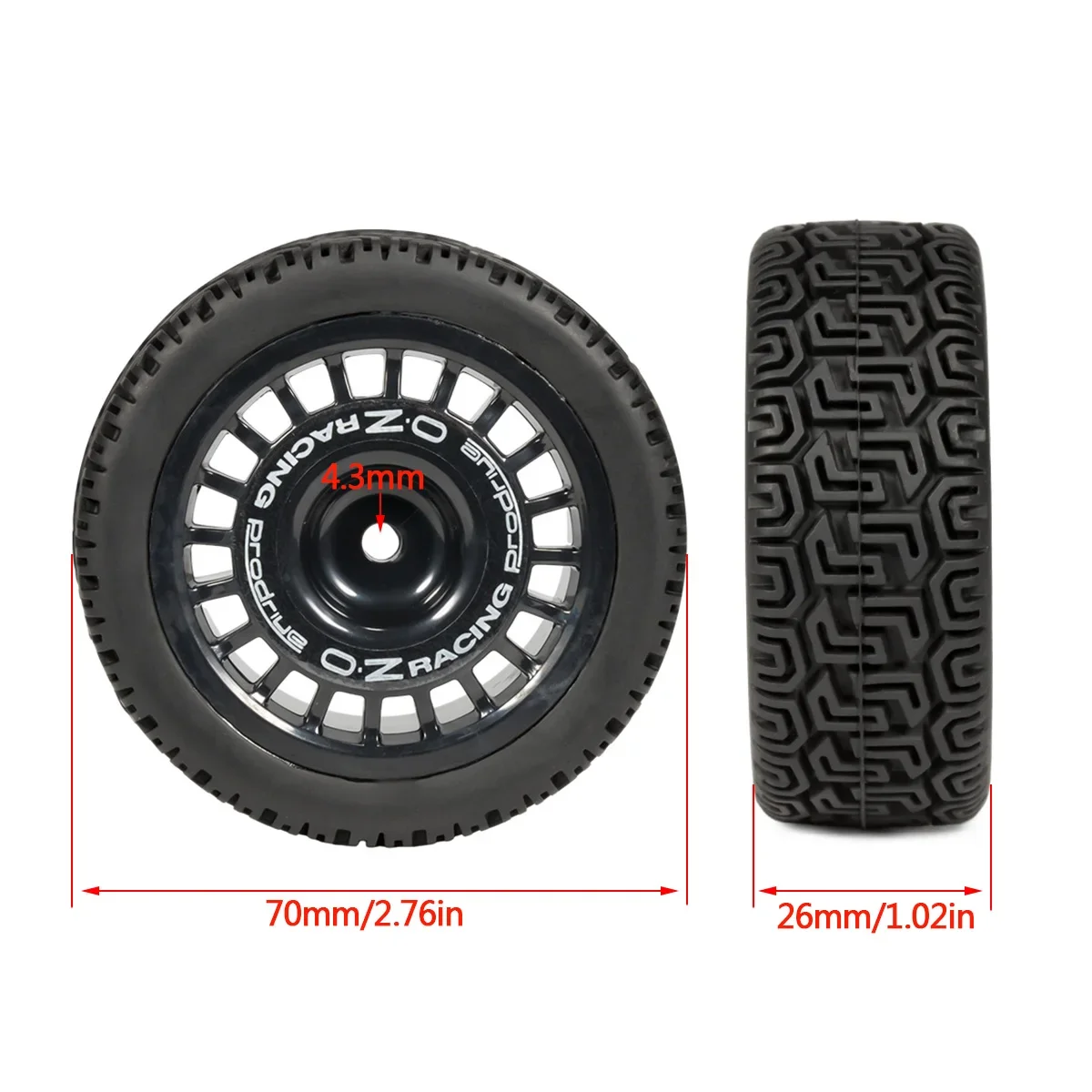 4Pcs 12mm Glued Rubber Tire Plastic Wheels Rim for RC Rally Racing Car TT-01 TT-02 XV-01 DF-03 TA06 PTG2 HPI WR8 Upgrades Parts