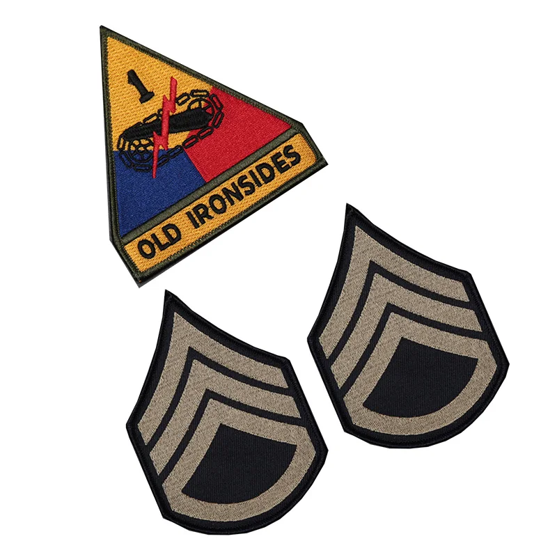 WW2 Fury براد بيت سترة عسكرية التصحيح موحدة الجيش الأمريكي رجل شارة التطريز الحديد على/خياطة على