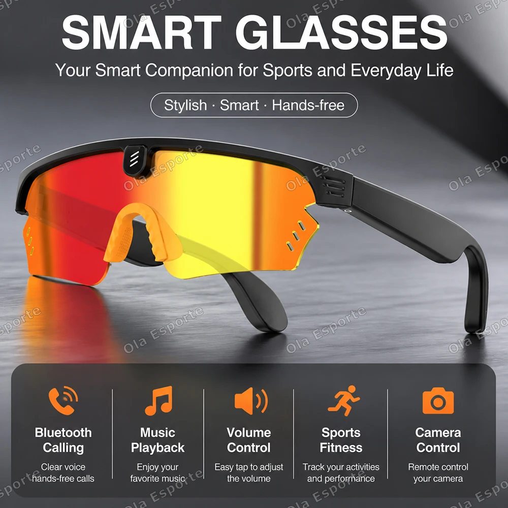 2026 New Smart AI Glasses Hands-Free Calling AI Chat  Music Playback Voice Assistant 4K HD Smart Sunglasses for Men Women Ht30