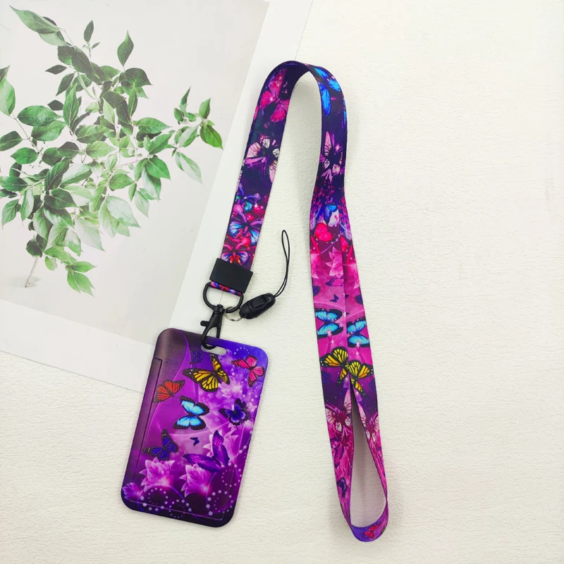 Schmetterling Ausweishalter Lanyards Mädchen Tür Kartenetui Hängendes Seil Ausweishalter Umhängeband Visitenkarte Kleines Geschenk – Detail 9