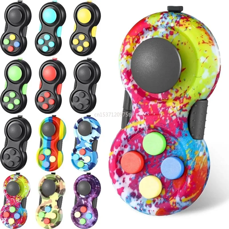 Fidget Pad with 8 Fidget Functions, Fidget Controller Stress Reducer Toy Cube Relieves Stress and Anxiety Toys