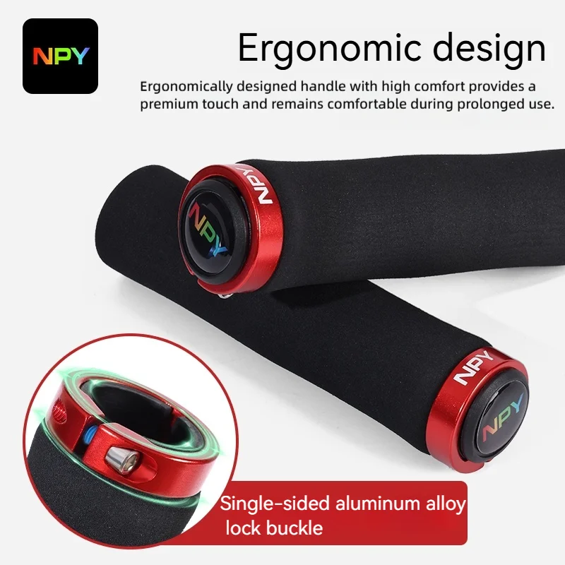 NPY  Bicycle Grips MTB High Density Sponge Handlebar Cuffs Anti-skid Shock-absorbing Soft Bike Grip Ultraight Cycling Parts