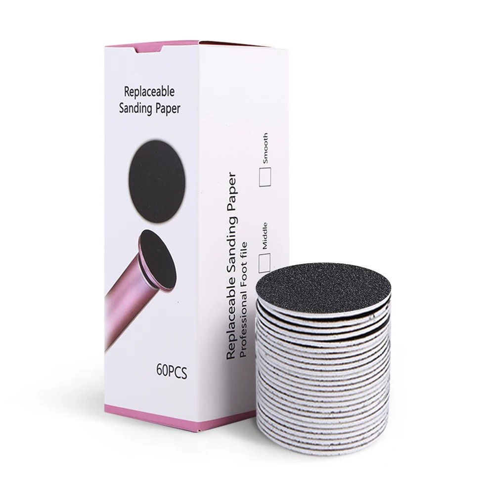 60Pcs 43mm Replaceable Sanding Paper Foot Dead Skin Remove Sanding Paper Callus Remover Sandpaper for Electric Foot File