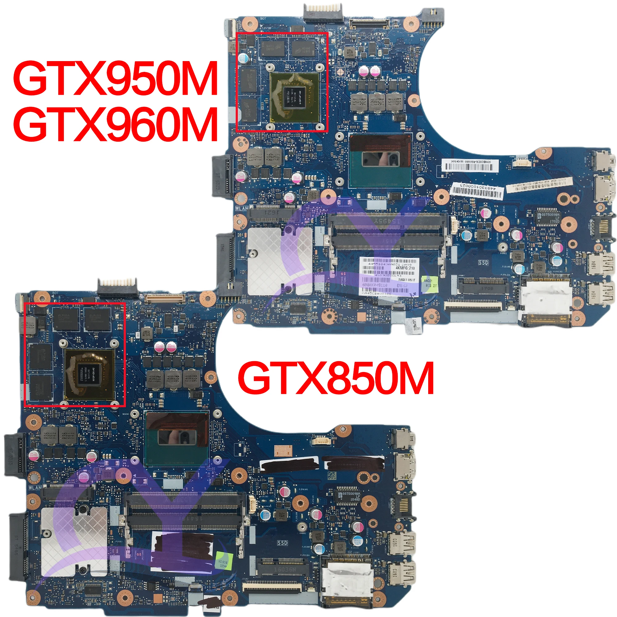 Imagem -03 - Mainboard para Asus N551jx G551jm N551jw G551jx N551jq G551jw Motherboard I54200h I7-4710 4720h Gtx850m Gtx960m 100 Teste N551jm