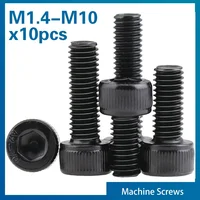 10 unids/lote hexagonal Allen hexagonal cabeza en forma de copa tornillos M2 M2.5 M3 M4 M5 M6 M8 grado 12,9 A2-70 acero al carbono Din912