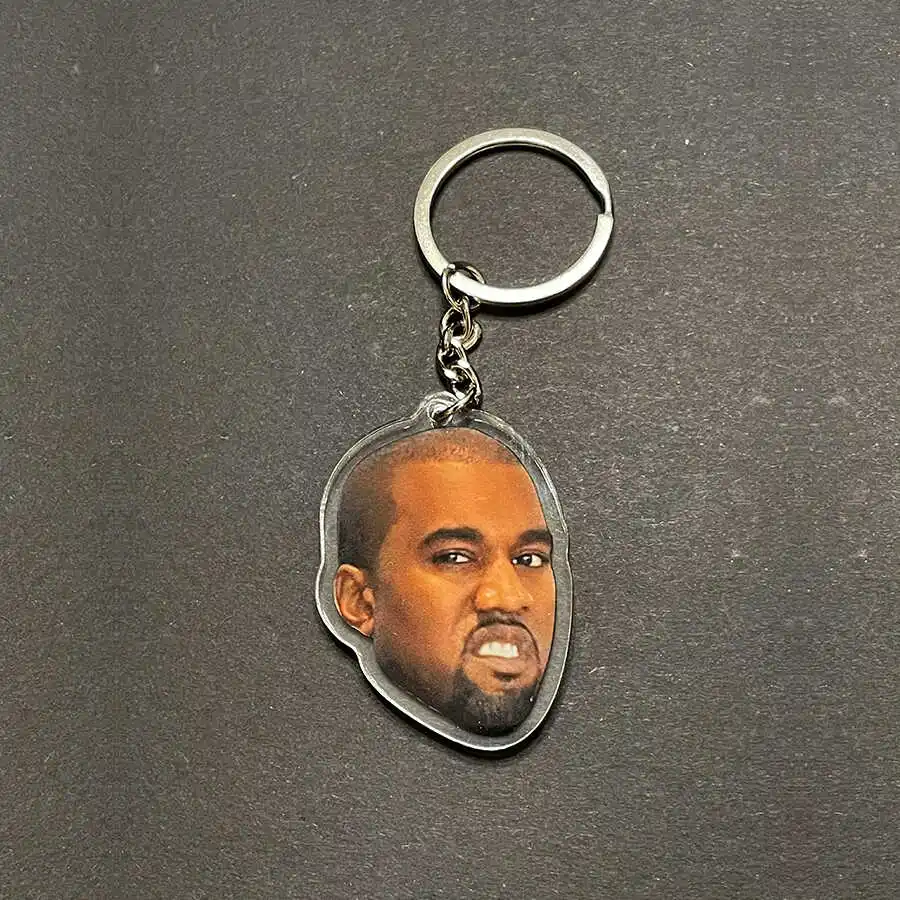 Homemade Kanye Keychain Kanyewest Avatar Ye Pendant Kanye Keychain Hiphop Key