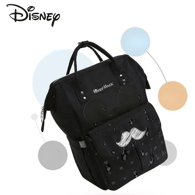 Disney-Bolsa de pañales de Mickey para bebé, mochila Original de marca de lujo con dibujos animados, gran capacidad, multifunción, novedad