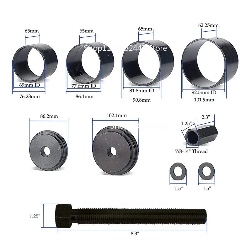 

23pcs Set of Front Wheel Bearing Disassembly and Assembly Tools, Detachable Sheep Horn Peilin Remover for Removing Front Wheel