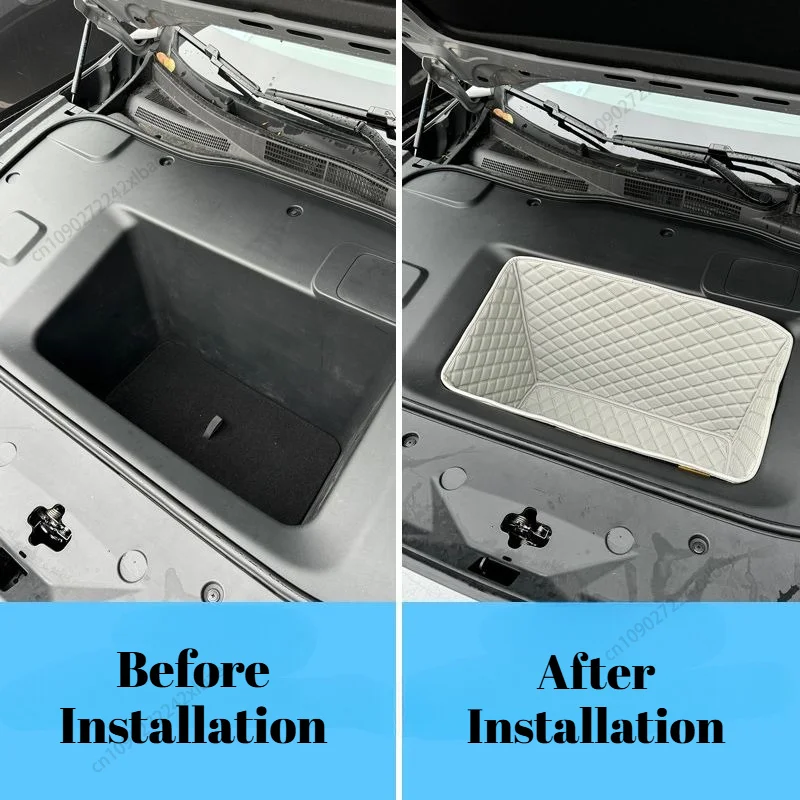 For Mazda 6e EZ-6 2025 2026 2027, Custom Full Coverage Frunk Mat, Decorative Leather Storage Liner, Front Trunk Pad Waterproof