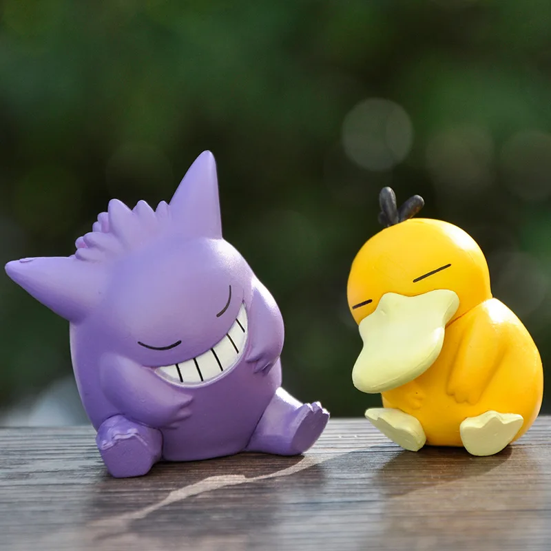 New trendy toy with crooked head, Pok é mon series blind box, cute Pikachu, Keda, duck, Geng, ghost, silly animal doll ornament