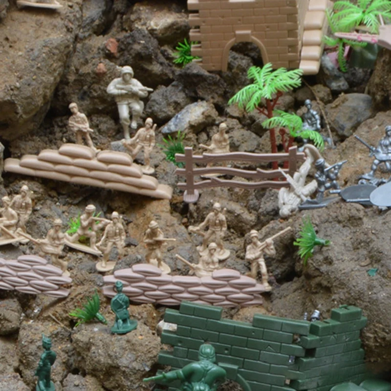 โมเดลทหารแบบคงที่บล็อกตัวต่อจำลองชิ้น/เซ็ต260ของใช้บนโต๊ะทรายทหารขนาดเล็ก