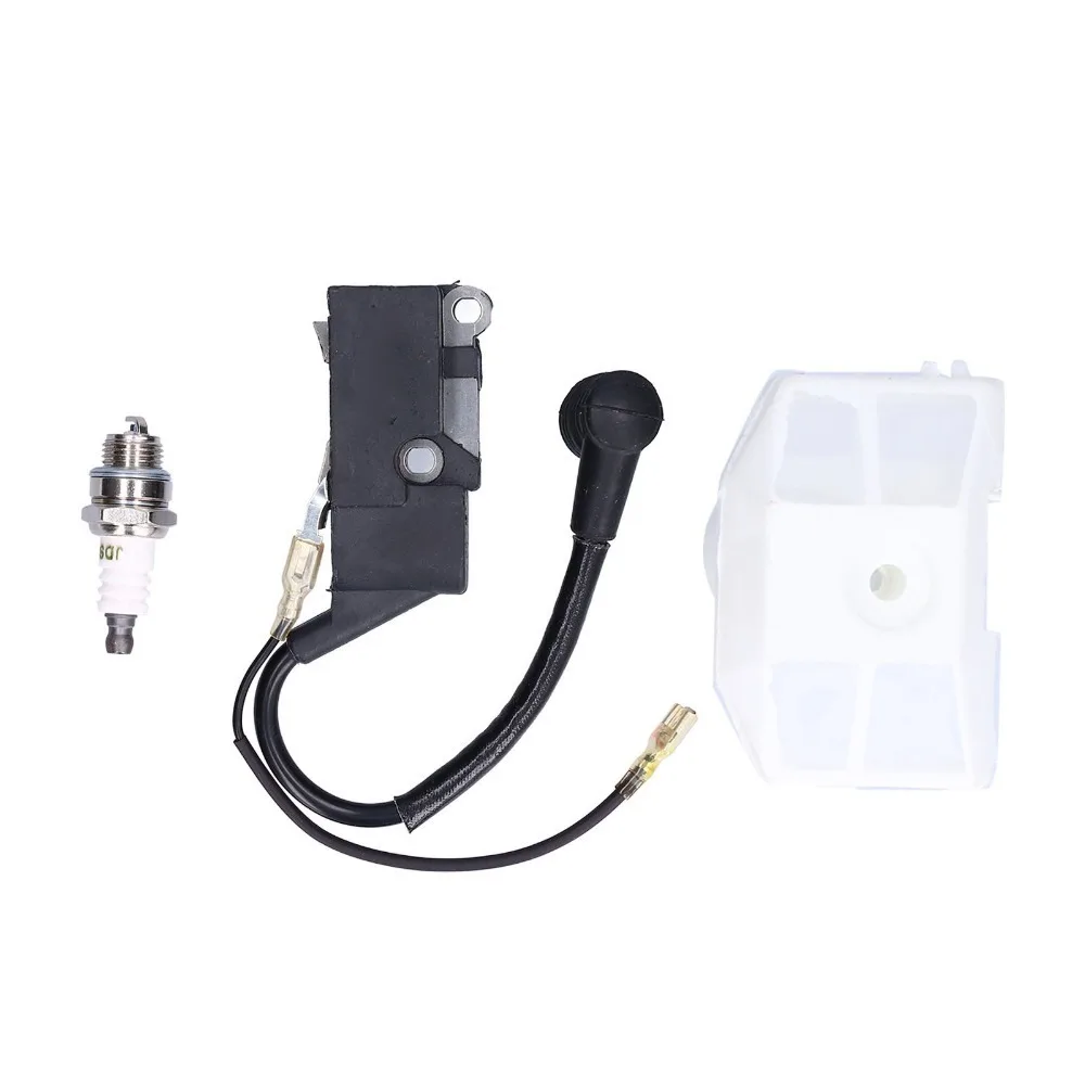 Black Ignition Coil Module With Wire Metal Spark Plug Coil Compact Easy Installation for 4500 5200 5800 45cc 52cc 58cc Chainsaw