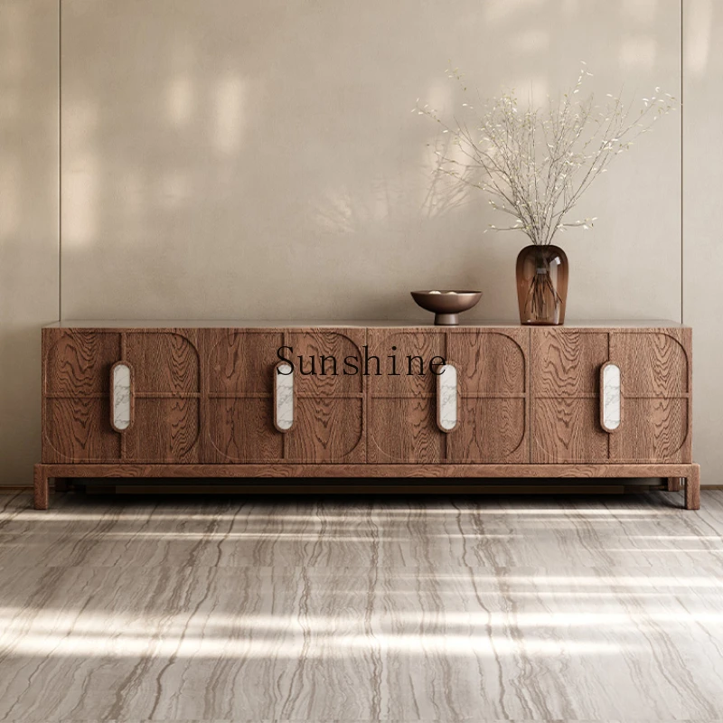 

New Chinese-style living room TV cabinet High wabi-sabi storage side cabinet