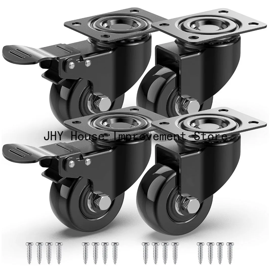 1 Pcs 2.5-inch Low-profile Swivel Casters For Server Rack/cabinet/aquarium - High-speed, Heavy-duty PP Denim Wheels
