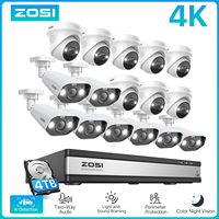 ZOSI 8MP H.265+ 16CH Security Camera System 4K PoE NVR Set IP66 IP Camera Color Night Vision Cctv Video Surveillance System Kit