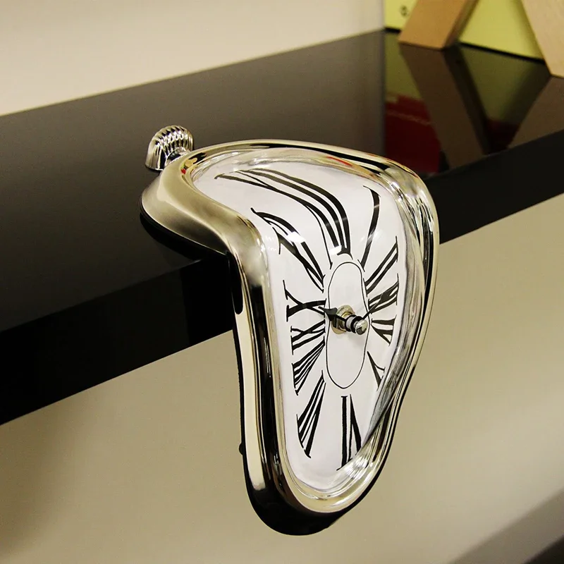 

2022 New Novel Surreal Melting Distorted Wall Clocks Surrealist Salvador Dali Style Wall Watch Decoration Gift Home Garden