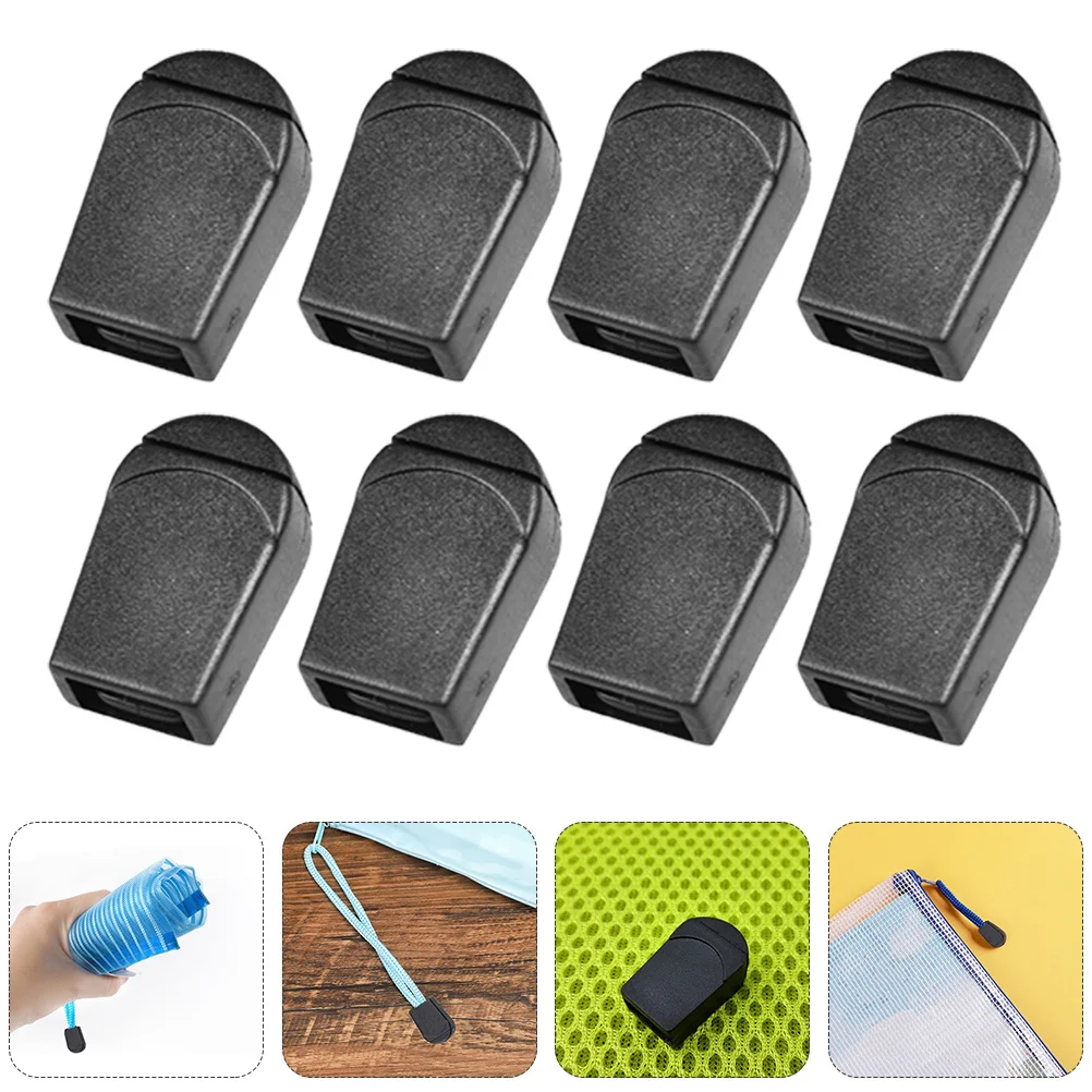 

40Pcs Durable Drawstring Clamp String Organizer for Raincoat Accessories Sturdy Construction Zipper Puller Black
