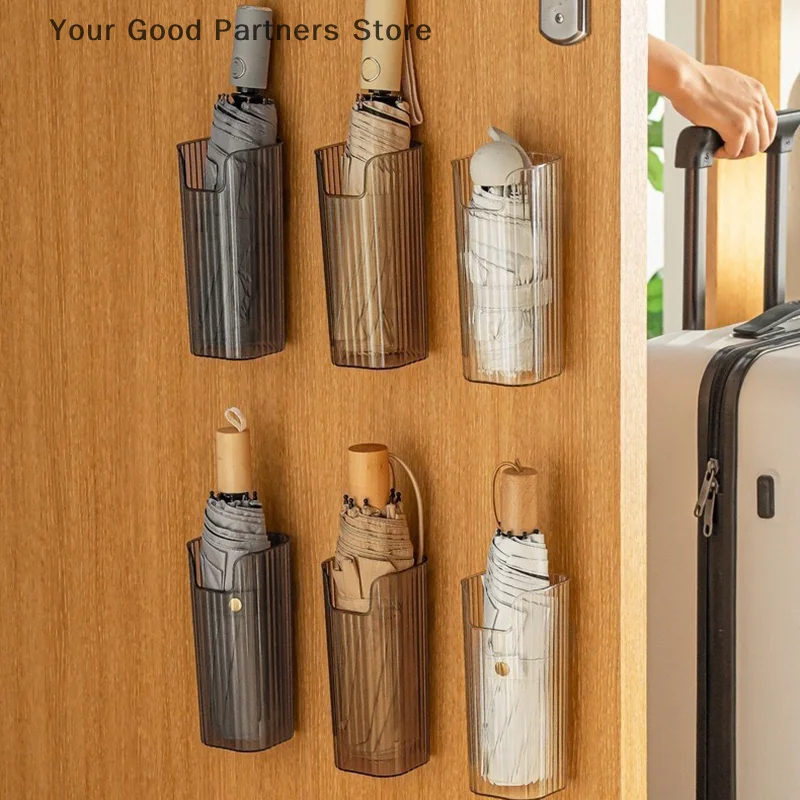 Nail-free Installation Umbrella Holder Efficient Stylish Vertical Wall-mounted Umbrella Storage Organizer For Home No Drill