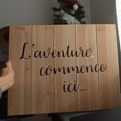 French Marriaged Wedding Sign Plate Mirror Sticker Decal L'aventure Commence Ici Quote Decals Wedding Parties Murals Art