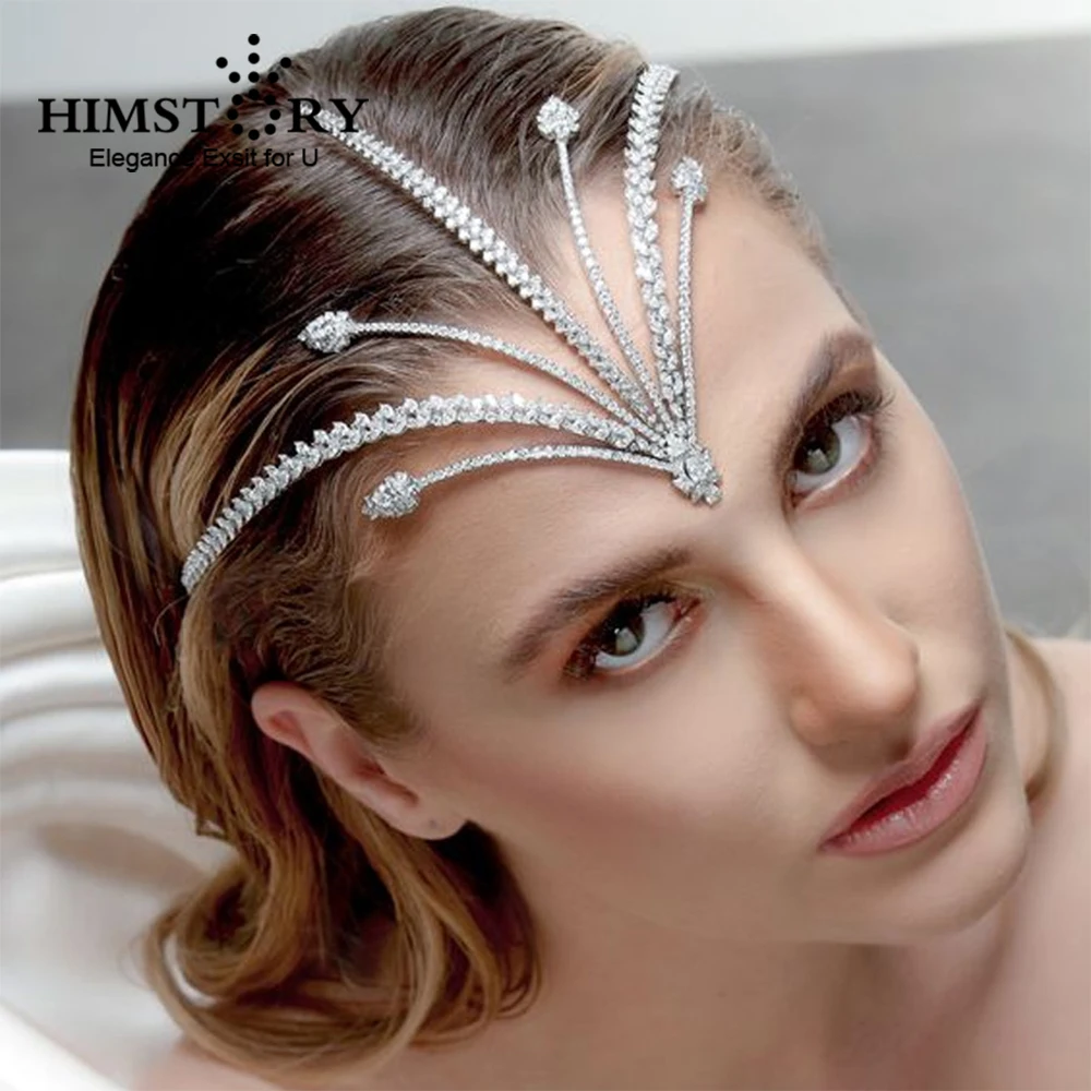 

NiuShuya High-end Retro Zircon Headband European and American Eyebrow Headwear Woman Stage Performance Hair Accessories