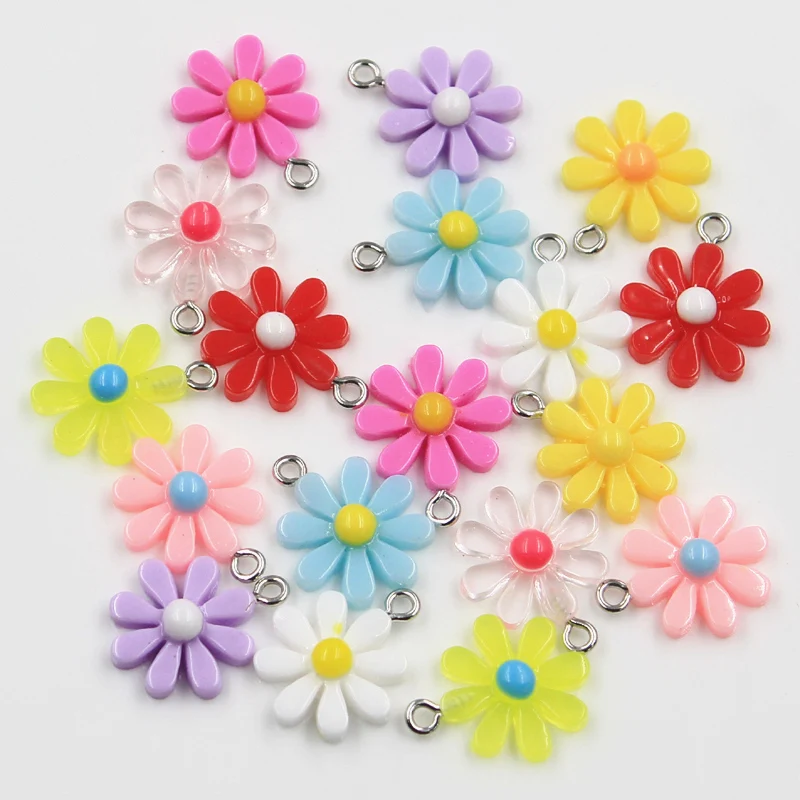 30pcs Charms flower sunflower daisy 20x16mm Pendant Crafts Making Findings Handmade Jewelry DIY for Earrings Necklace